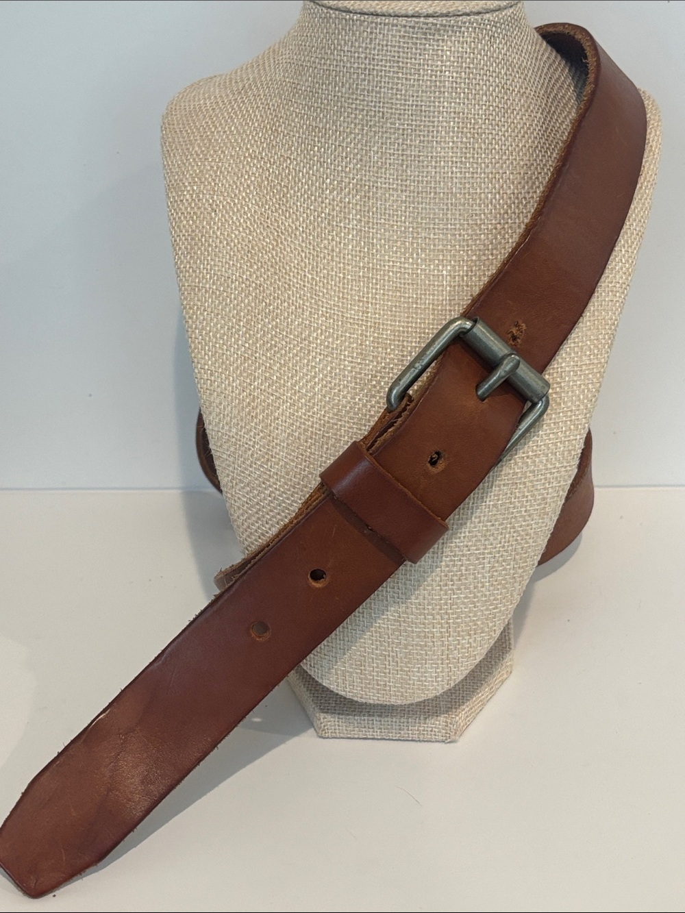 J.Crew Classic Brown Leather Jeans Belt- 44” Length